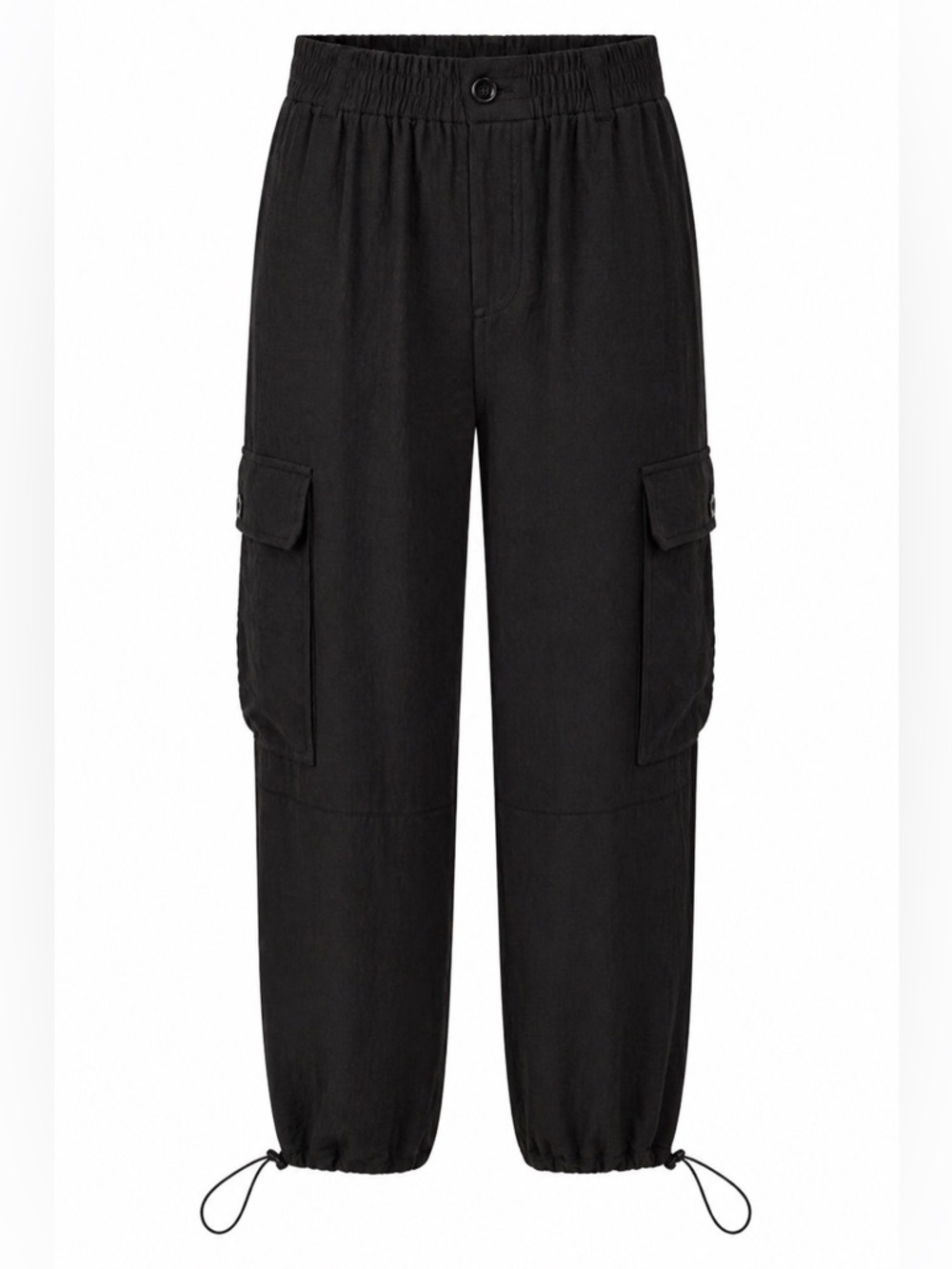 Tribal Black Cargo Jogger Pants XS Extra Small NWT Pull-On Utility